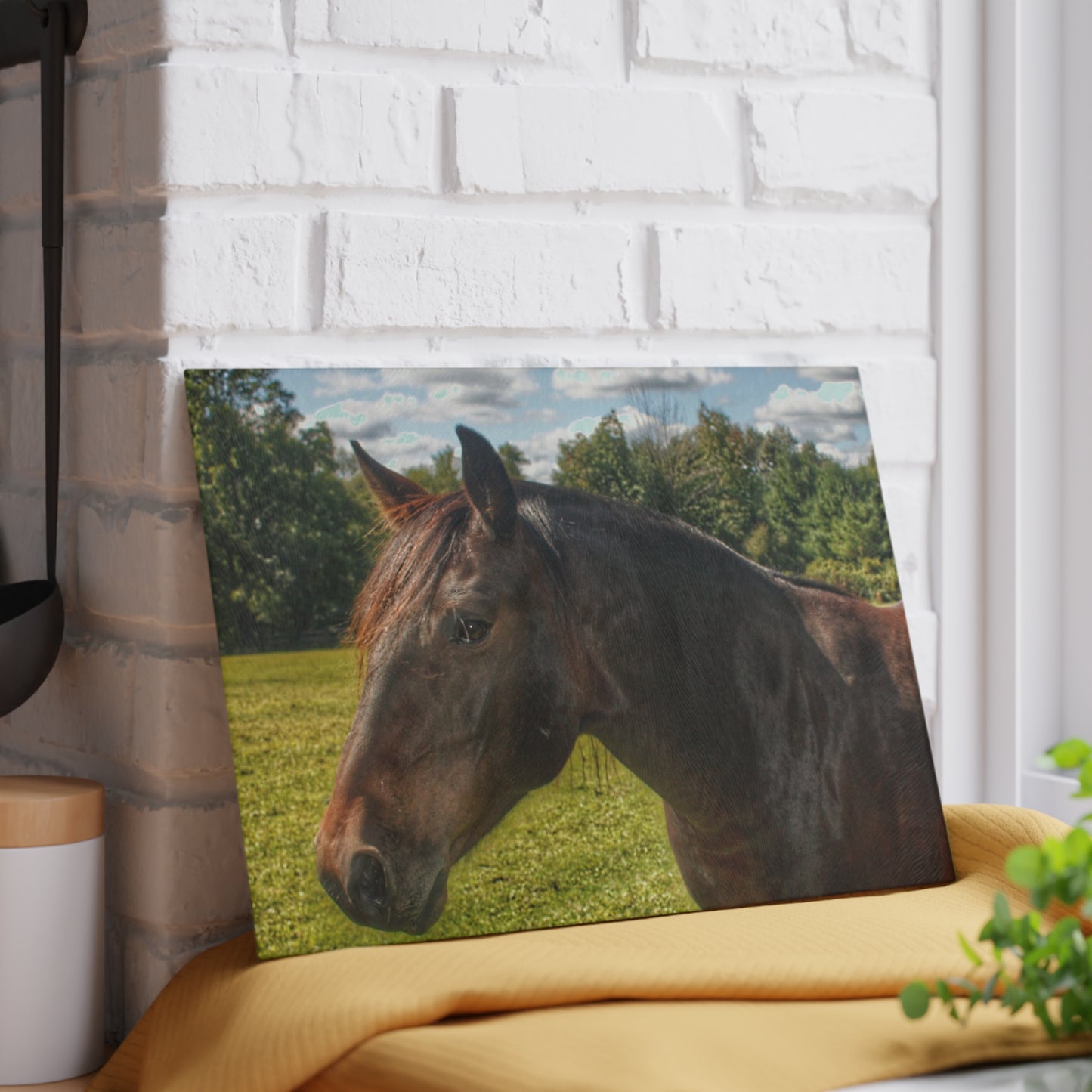 U R There Photography Brown Beauty I Rustic Farmhouse Tempered-Glass Cutting Board