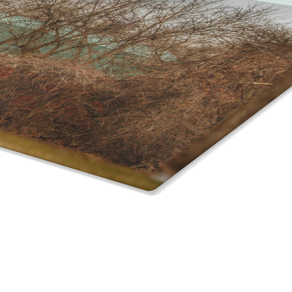 U R There Photography Bray Road Hidden Barnyard Red III Rustic Farmhouse Tempered-Glass Cutting Board