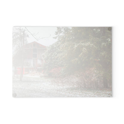 U R There Photography Lum Hidden Red Rustic Farmhouse Tempered-Glass Cutting Board