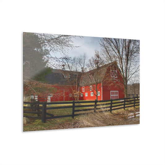 U R There Photography Thornville Road Red Rustic Farmhouse Acrylic Wall Print