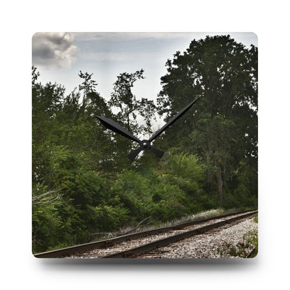 Rustic Farmhouse Wall Clock featuring Michigan Rails I