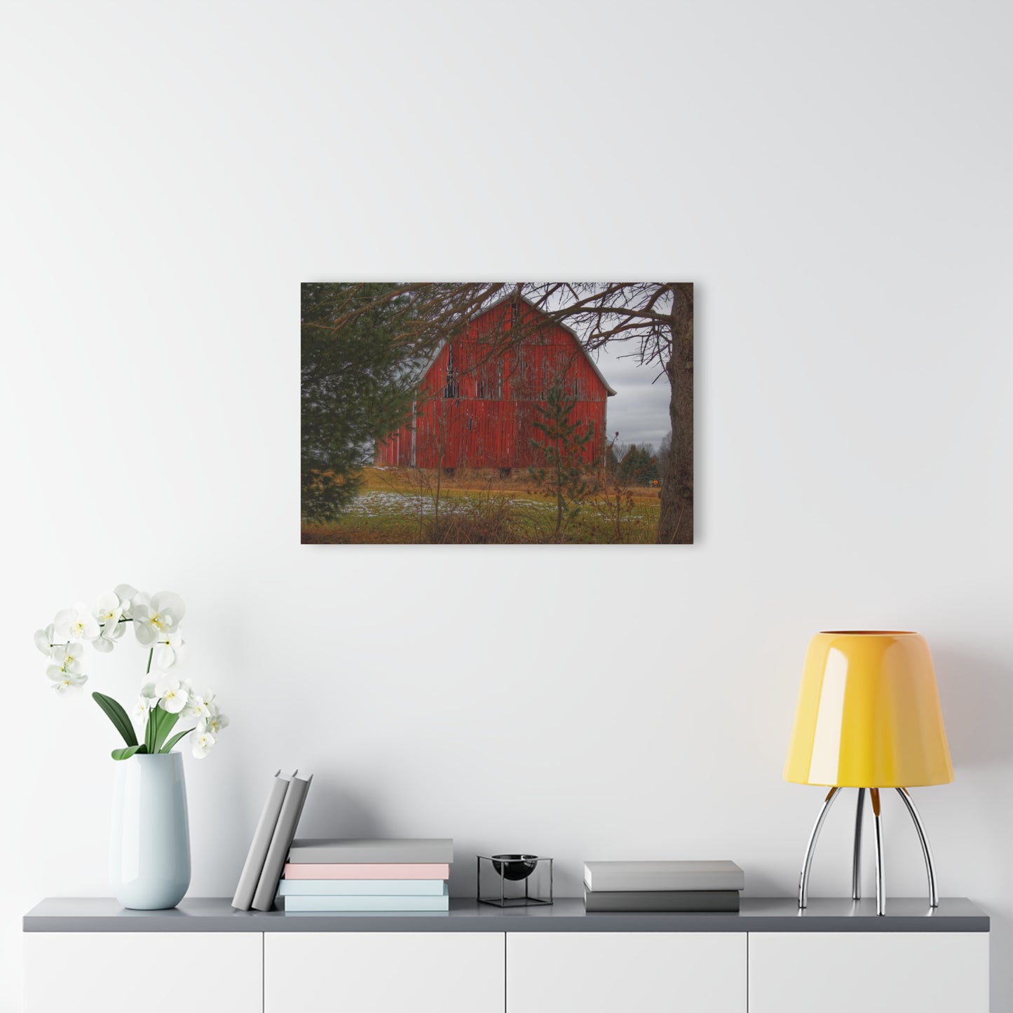 U R There Photography Johnsonmill Road Hidden Red Rustic Farmhouse Acrylic Wall Print