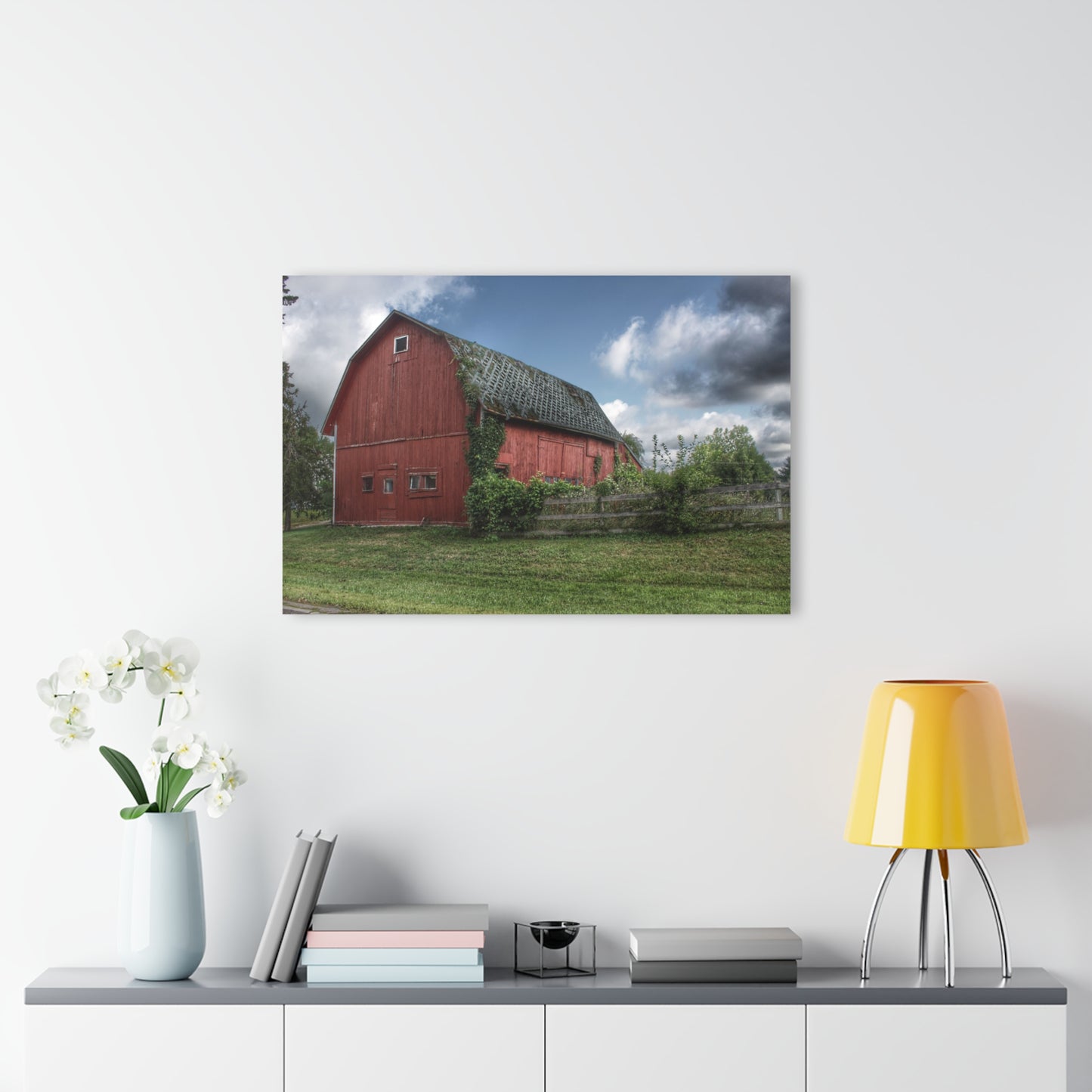 U R There Photography Hegal Road Old Red I Rustic Farmhouse Acrylic Wall Print