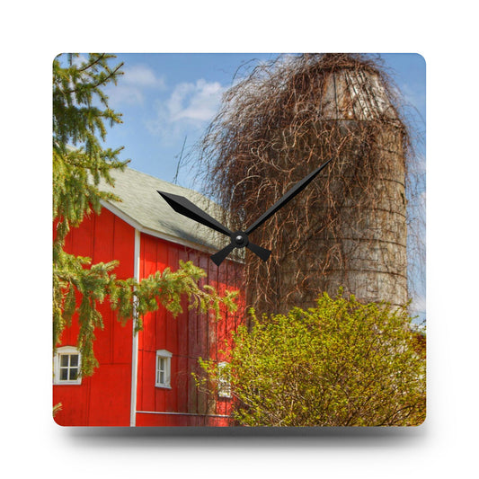 Delano Silo Rustic Farmhouse Acrylic Analog Wall Clock