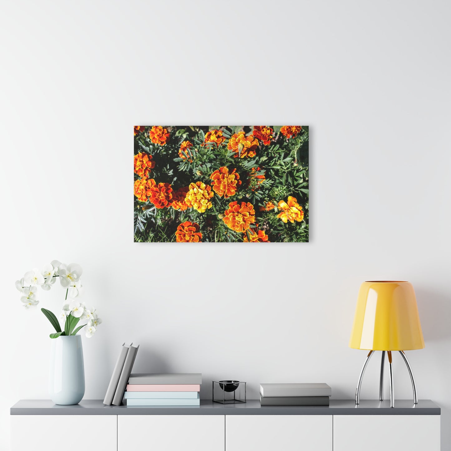 U R There Photography Marigolds Rustic Farmhouse Acrylic Wall Print