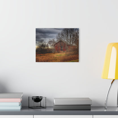 U R There Photography December Fieldstone Red Rustic Farmhouse Acrylic Wall Print