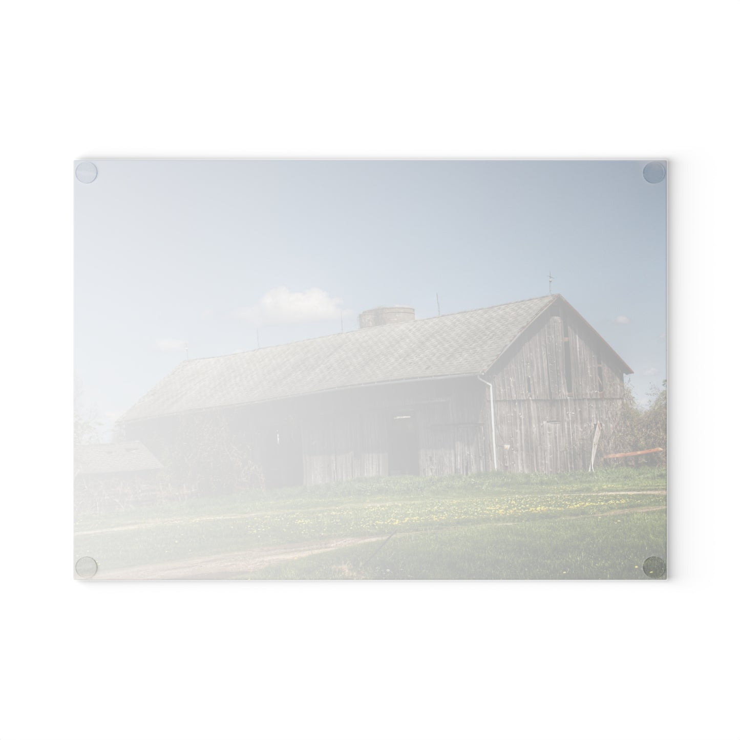 U R There Photography Wilder Road Grey II Rustic Farmhouse Tempered-Glass Cutting Board
