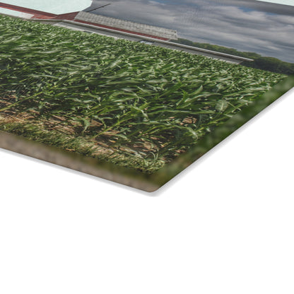 U R There Photography Millington Road Reds Rustic Farmhouse Tempered-Glass Cutting Board