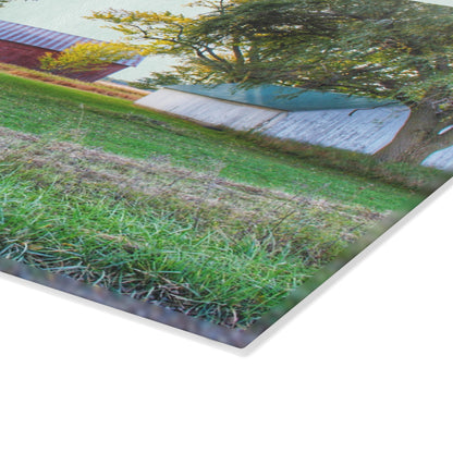 U R There Photography Wilcox Road Reds Rustic Farmhouse Tempered-Glass Cutting Board