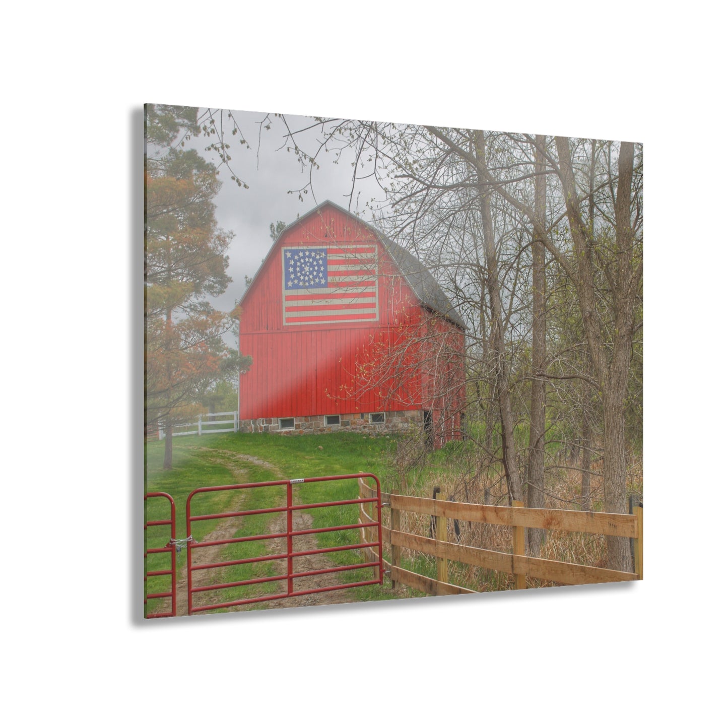 U R There Photography Patriot Red Rustic Farmhouse Acrylic Wall Print