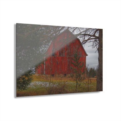 U R There Photography Johnsonmill Road Hidden Red Rustic Farmhouse Acrylic Wall Print