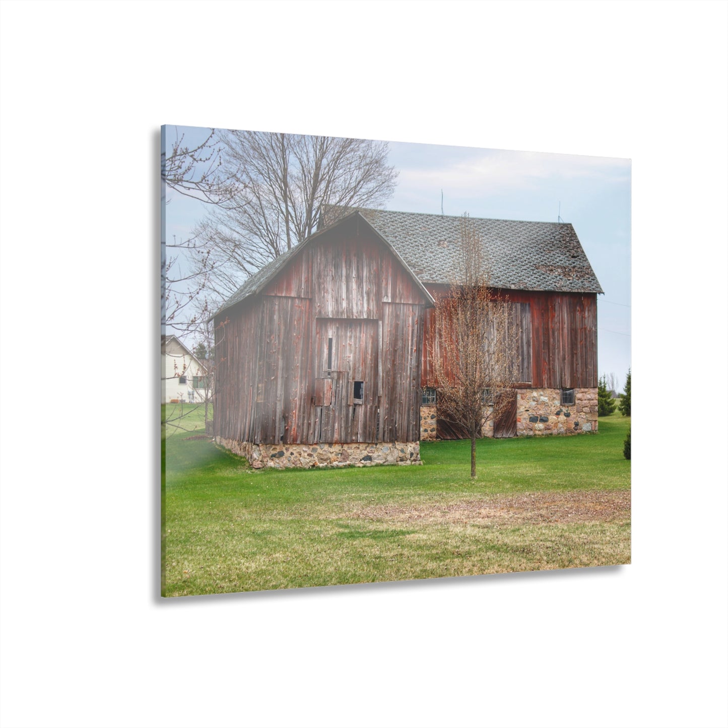 U R There Photography Millington Road Stone Grey Rustic Farmhouse Acrylic Wall Print