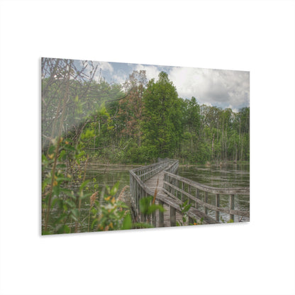 Barn Boutique Modern Farmhouse Acrylic Wall Print| Linear Park Bridge in Lapeer I