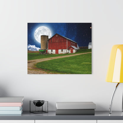 U R There Photography Fostoria Red in the Moonlight Rustic Farmhouse Acrylic Wall Print