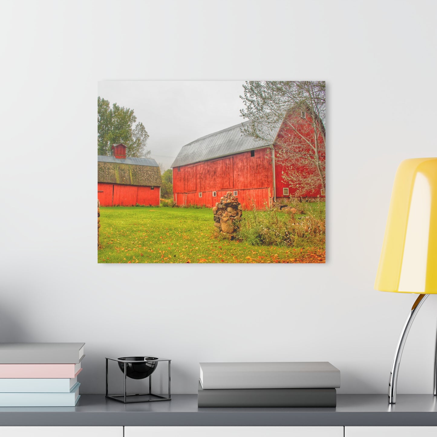 U R There Photography Cramton Road Reds I Rustic Farmhouse Acrylic Wall Print