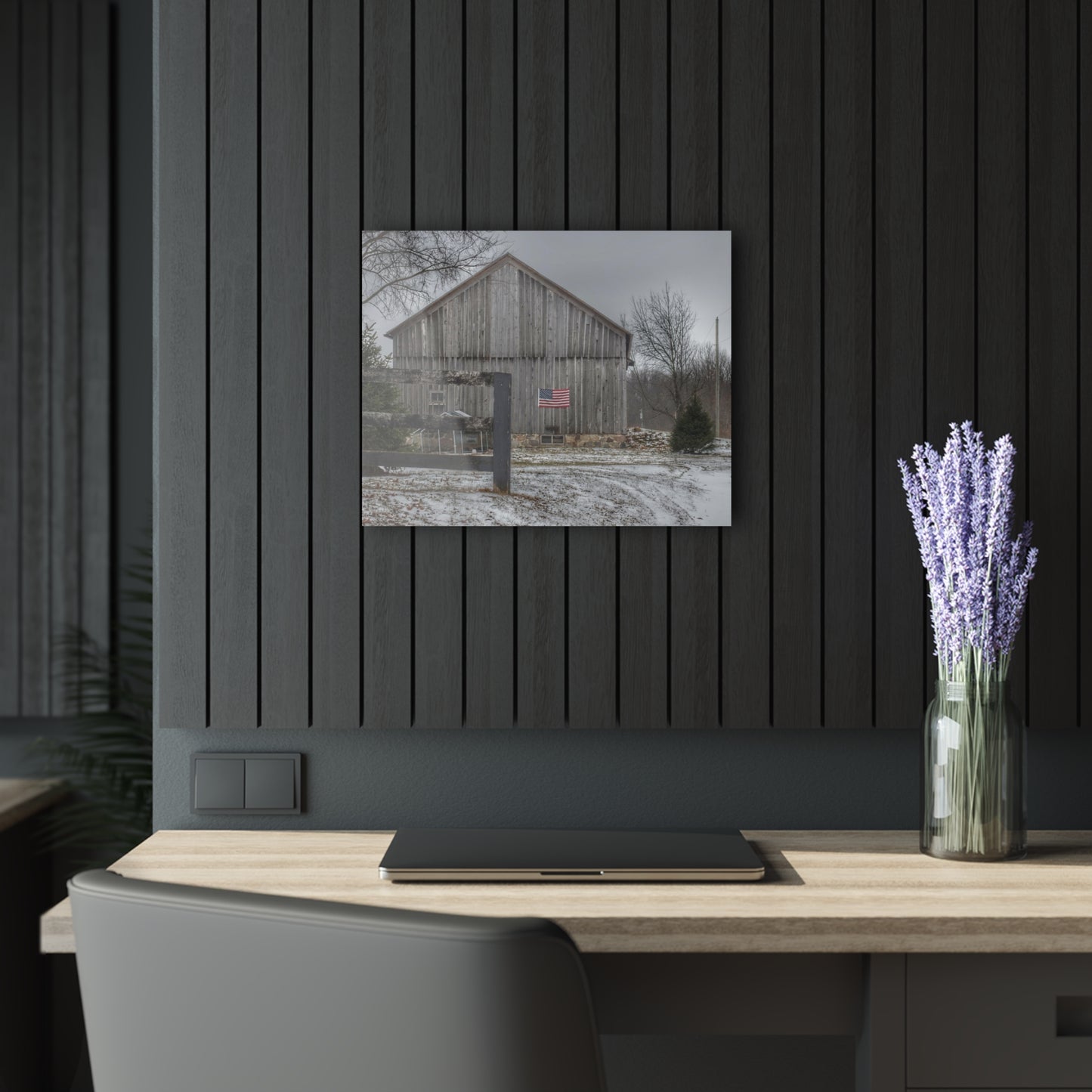 U R There Photography Sutton Road Patriot Grey I Rustic Farmhouse Acrylic Wall Print