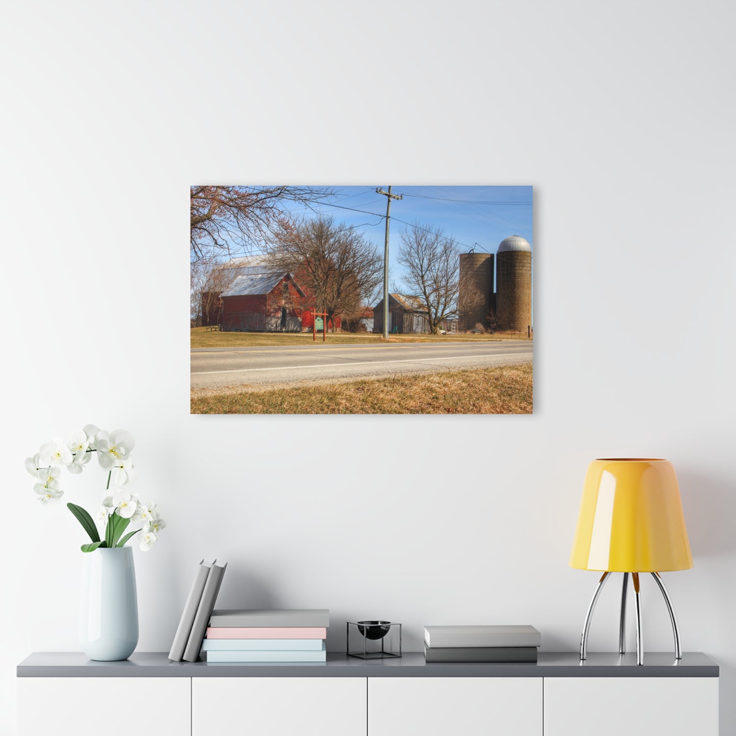 U R There Photography Otter Lake Centennial Reds Rustic Farmhouse Acrylic Wall Print