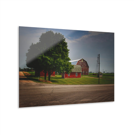 U R There Photography Bradford Road Reds Rustic Farmhouse Acrylic Wall Print
