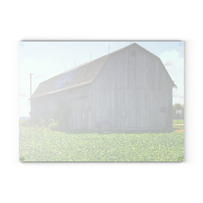 U R There Photography Morning Roadside Grey Rustic Farmhouse Tempered-Glass Cutting Board