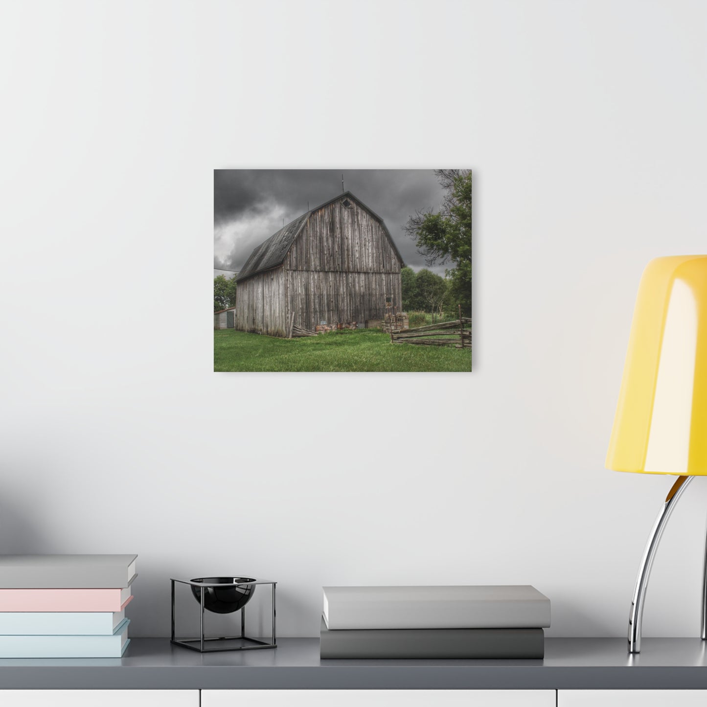 U R There Photography Attica Grey Rustic Farmhouse Acrylic Wall Print