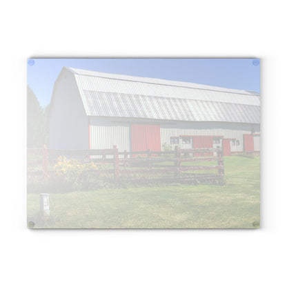 U R There Photography Bishop Road Beyond the Fence Rustic Farmhouse Tempered-Glass Cutting Board