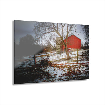 U R There Photography LeValley Road Red and Silo Rustic Farmhouse Acrylic Wall Print
