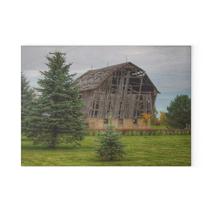 U R There Photography Rich Road Falling Grey I Rustic Farmhouse Tempered-Glass Cutting Board