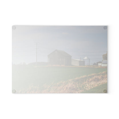 U R There Photography McAlpine Grey Rustic Farmhouse Tempered-Glass Cutting Board