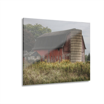 U R There Photography McDowell Road Old Red and Little White Rustic Farmhouse Acrylic Wall Print