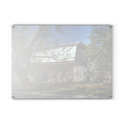 U R There Photography Birch Run Road Grey Rustic Farmhouse Tempered-Glass Cutting Board