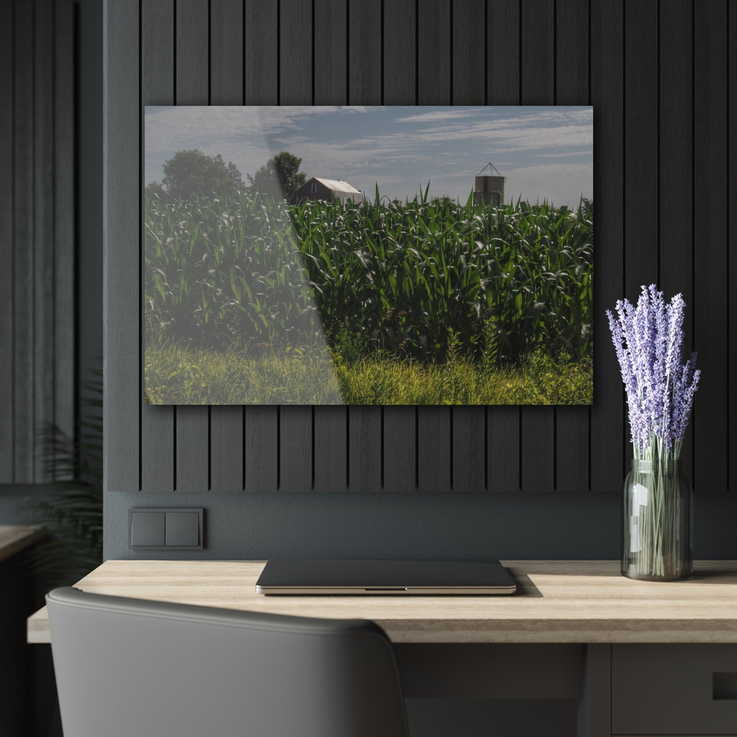 U R There Photography Above the Corn on Piersonville Road I Rustic Farmhouse Acrylic Wall Print