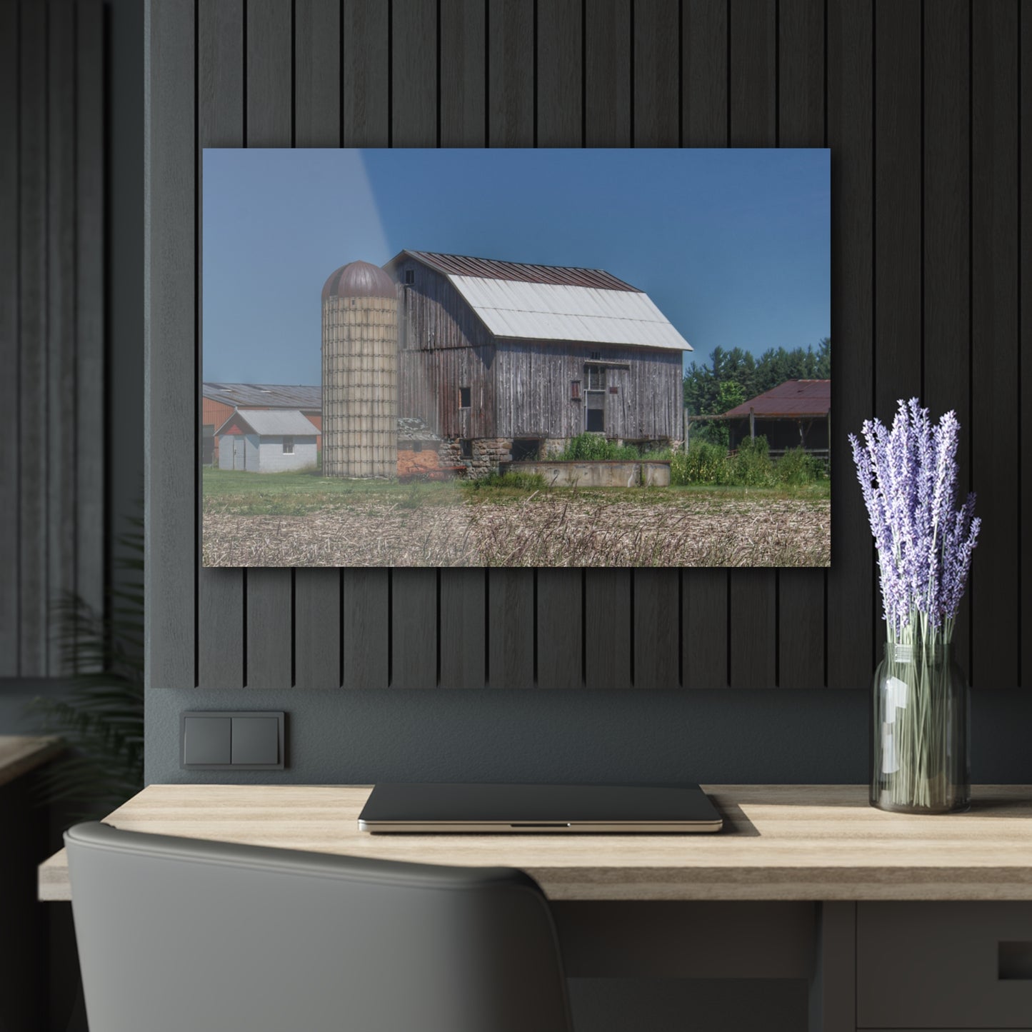 Barn Boutique Modern Farmhouse Acrylic Wall Print| East Millington Road Grey and Stable II