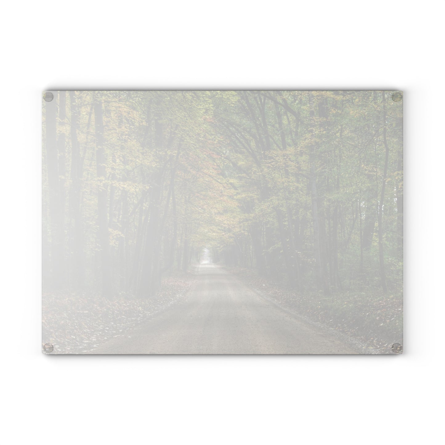 U R There Photography Country Roads in Dryden IV Rustic Farmhouse Tempered-Glass Cutting Board