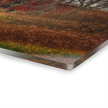 U R There Photography December Fieldstone Red Rustic Farmhouse Acrylic Wall Print