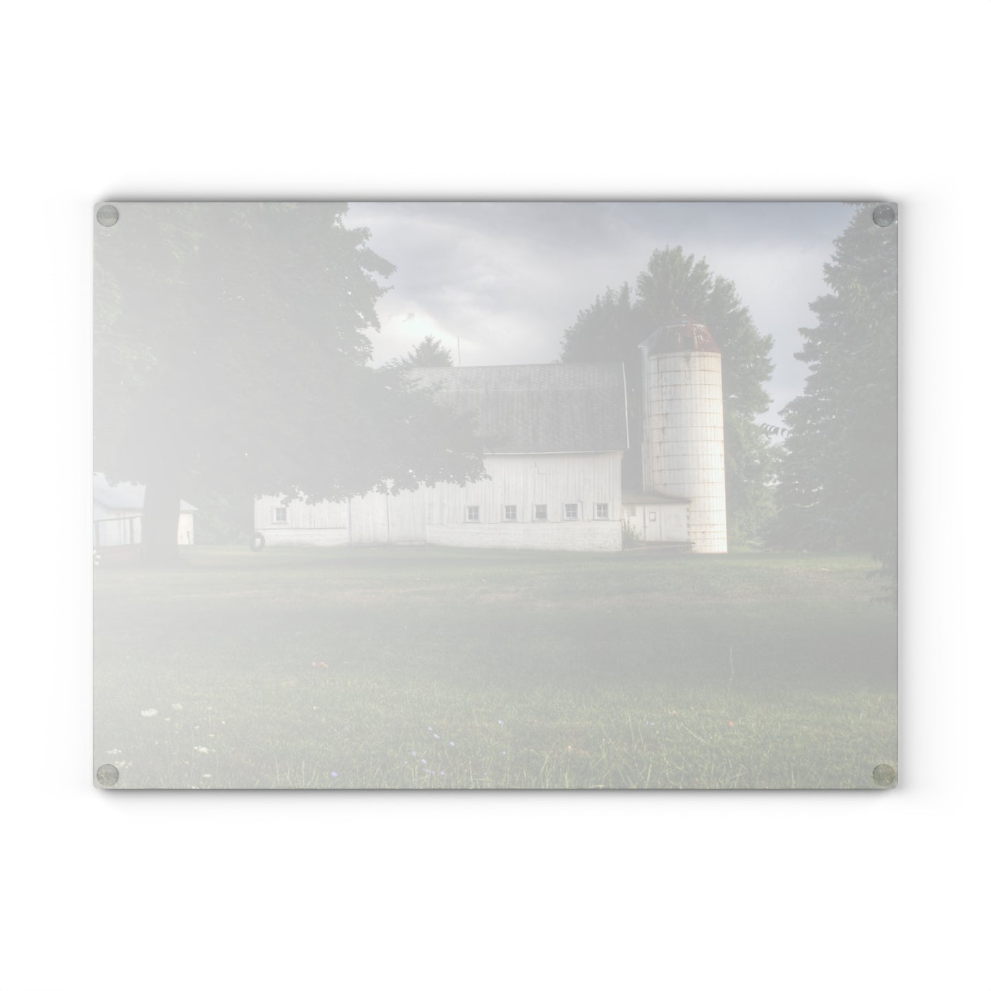 U R There Photography Marathon Road White Rustic Farmhouse Tempered-Glass Cutting Board