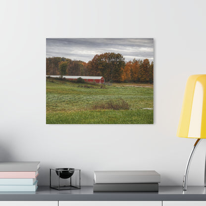 U R There Photography Bronson Lake Hidden Red I Rustic Farmhouse Acrylic Wall Print