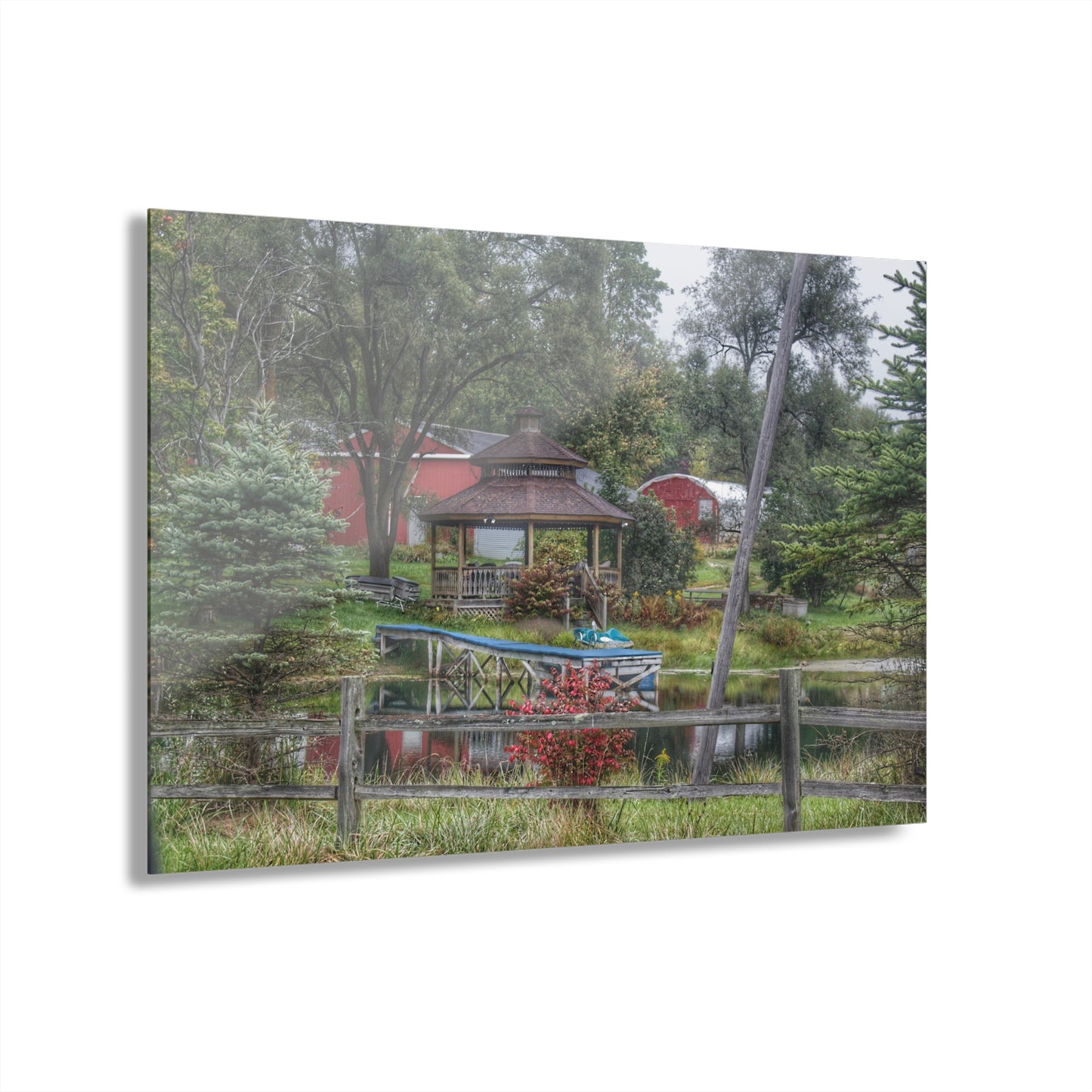 U R There Photography Columbiaville Gazebo Rustic Farmhouse Acrylic Wall Print