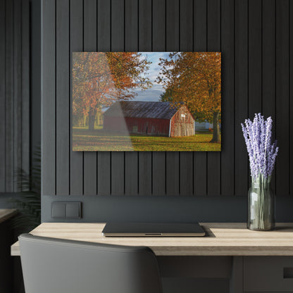 U R There Photography Marlette Road Fall Red Rustic Farmhouse Acrylic Wall Print
