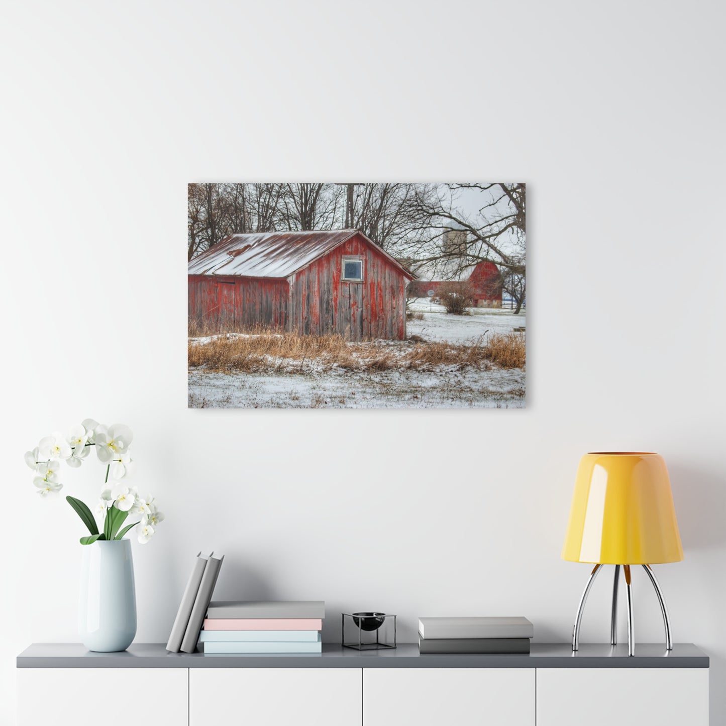 U R There Photography Frenchline Road Red Shack Rustic Farmhouse Acrylic Wall Print
