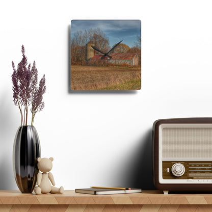 U R There Photography Brief Road Blue Rustic Farmhouse Acrylic Analog Wall Clock