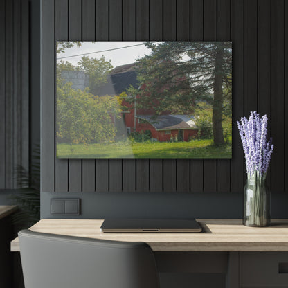 U R There Photography Grey Road Red Rustic Farmhouse Acrylic Wall Print