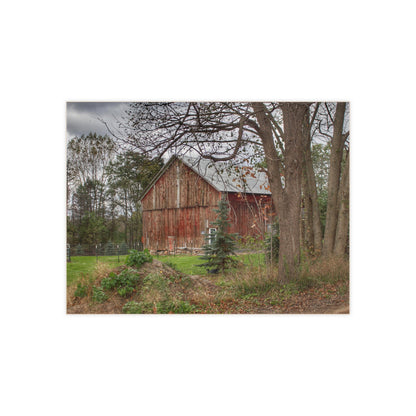 U R There Photography Big Fish Lake Road Red Rustic Farmhouse Decorative Ceramic Tile
