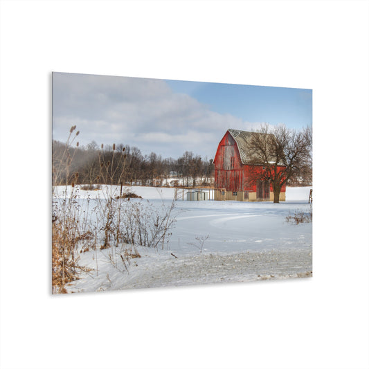 U R There Photography Oregon Road Hillside Red Rustic Farmhouse Acrylic Wall Print