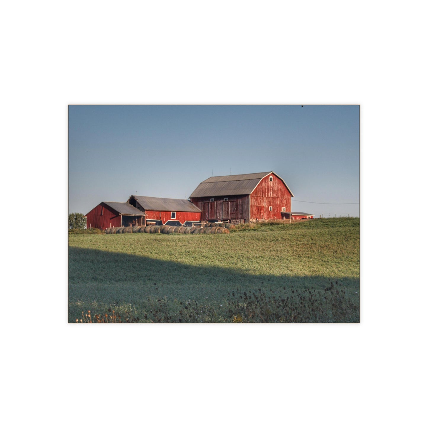 U R There Photography Across the Field in Millington Rustic Farmhouse Decorative Ceramic Tile