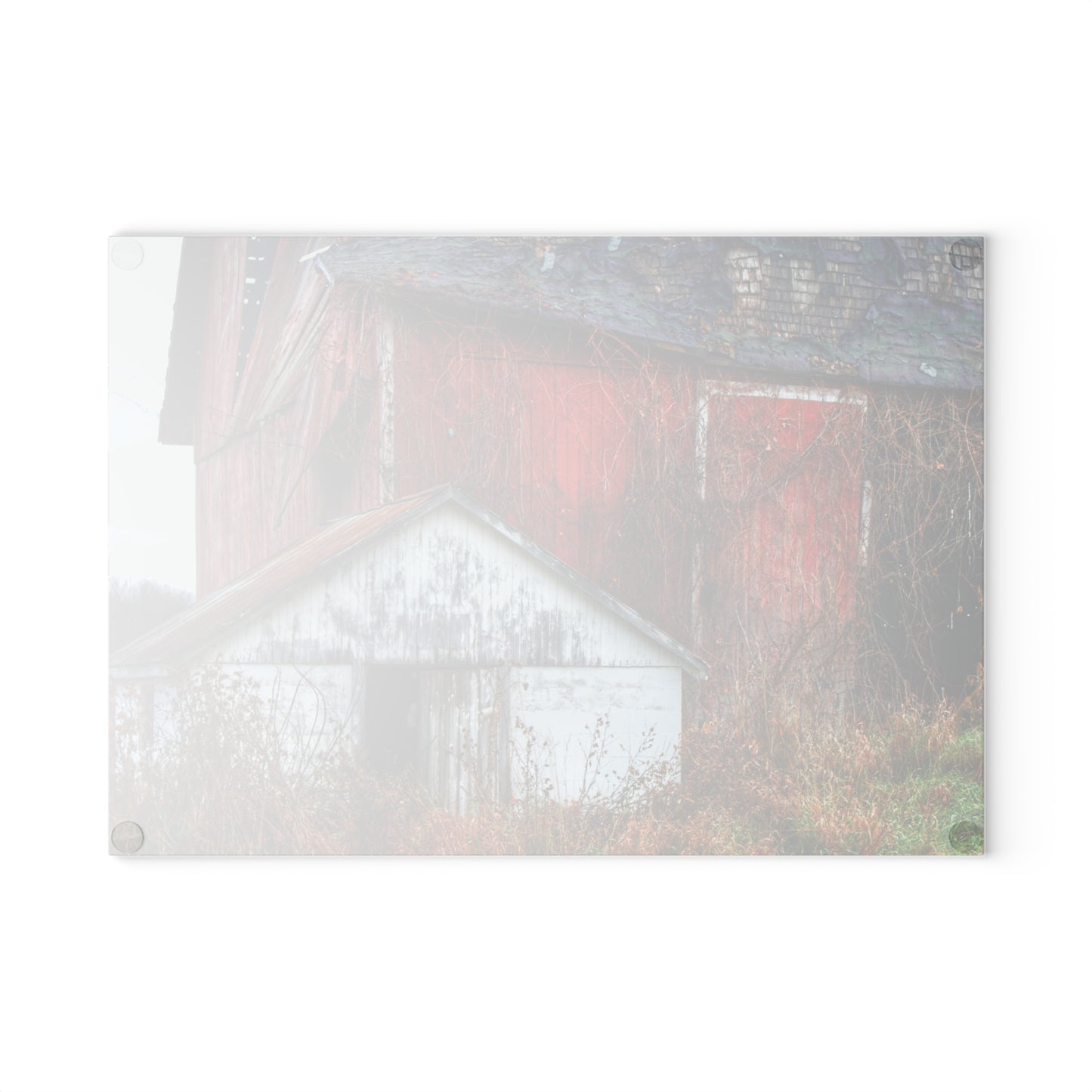 U R There Photography German Road Red II Rustic Farmhouse Tempered-Glass Cutting Board