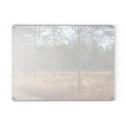 U R There Photography Speaker Road Hidden Grey Rustic Farmhouse Tempered-Glass Cutting Board