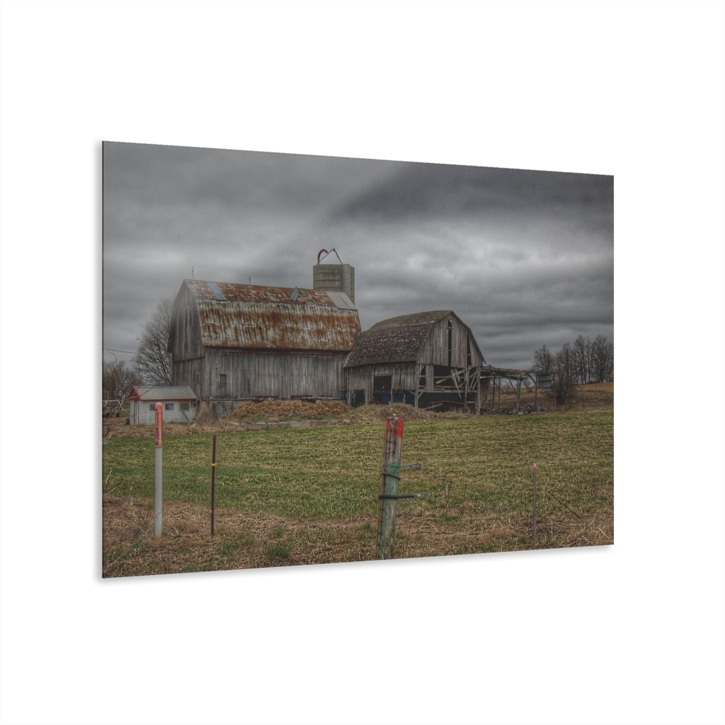 U R There Photography Dodge Road Grey II Rustic Farmhouse Acrylic Wall Print