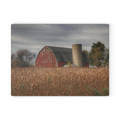 Barn Boutique Rustic Tempered-Glass Cutting Board| Shepard Road Red