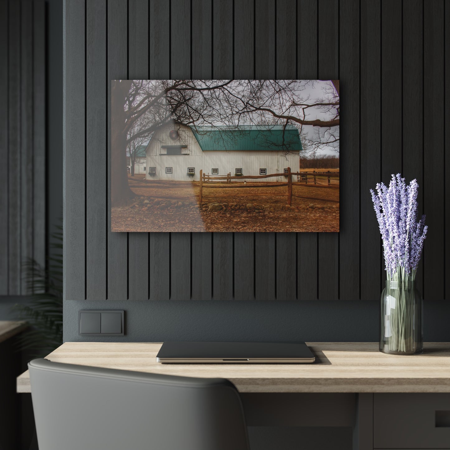 U R There Photography Wilder Road White Rustic Farmhouse Acrylic Wall Print