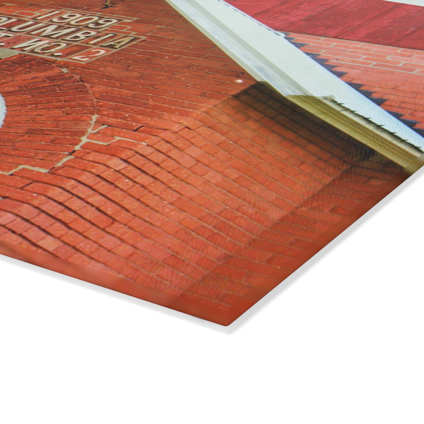 U R There Photography French Road Old Standard Schoolhouse II Rustic Farmhouse Tempered-Glass Cutting Board